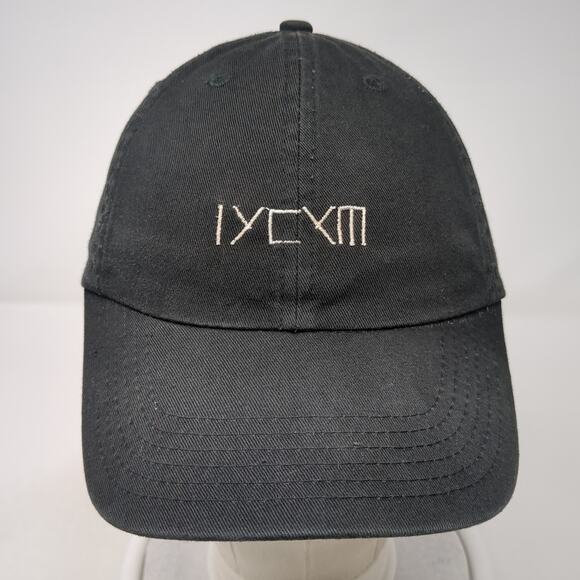 IYCYM Slideback Baseball Cap Black One Size Adjustable Embroidered Vented Holes - Picture 2 of 9